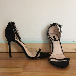Black Topshop Rosalie Ankle Strap Heels